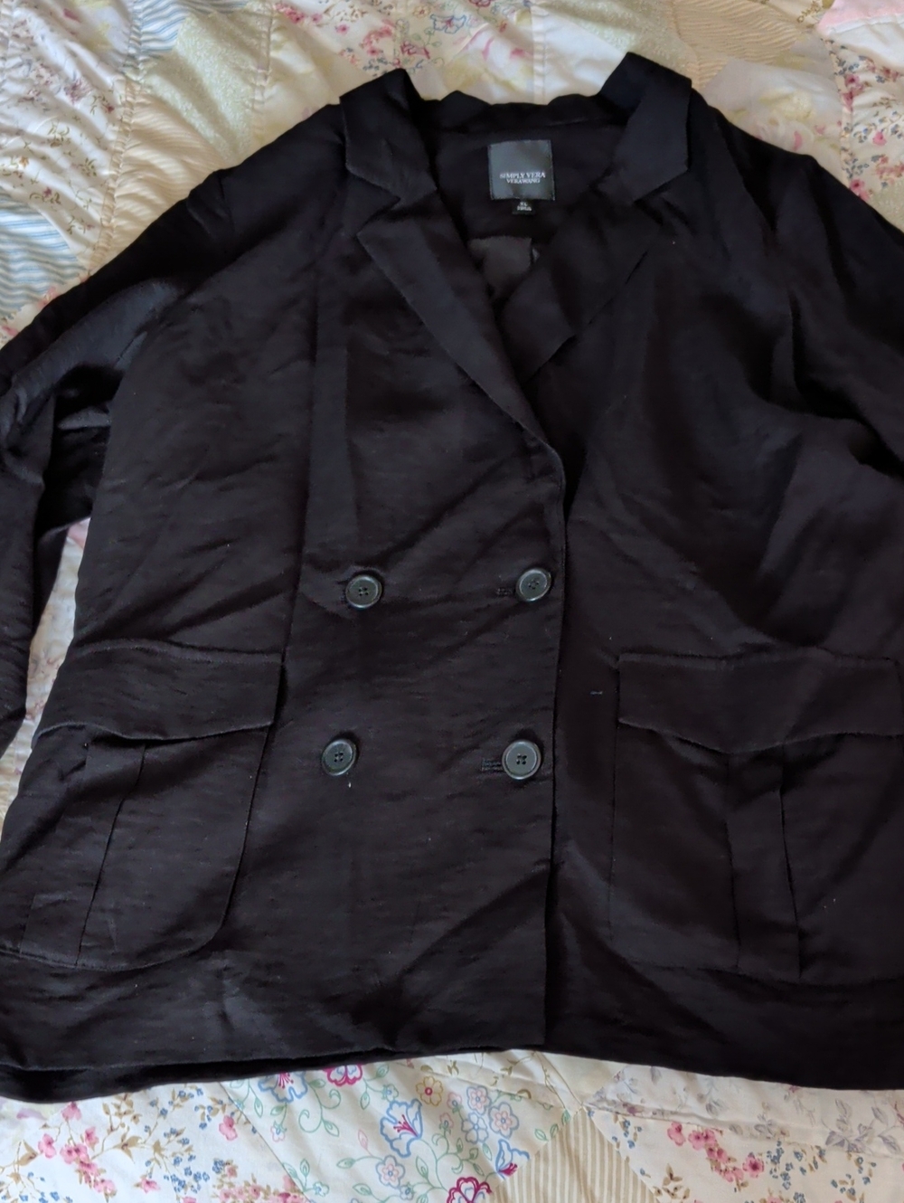 Black Double-Breasted Women's Blazer Jacket